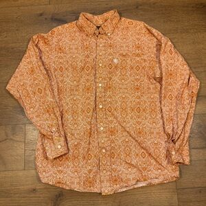 ARIAT orange button down dress shirt